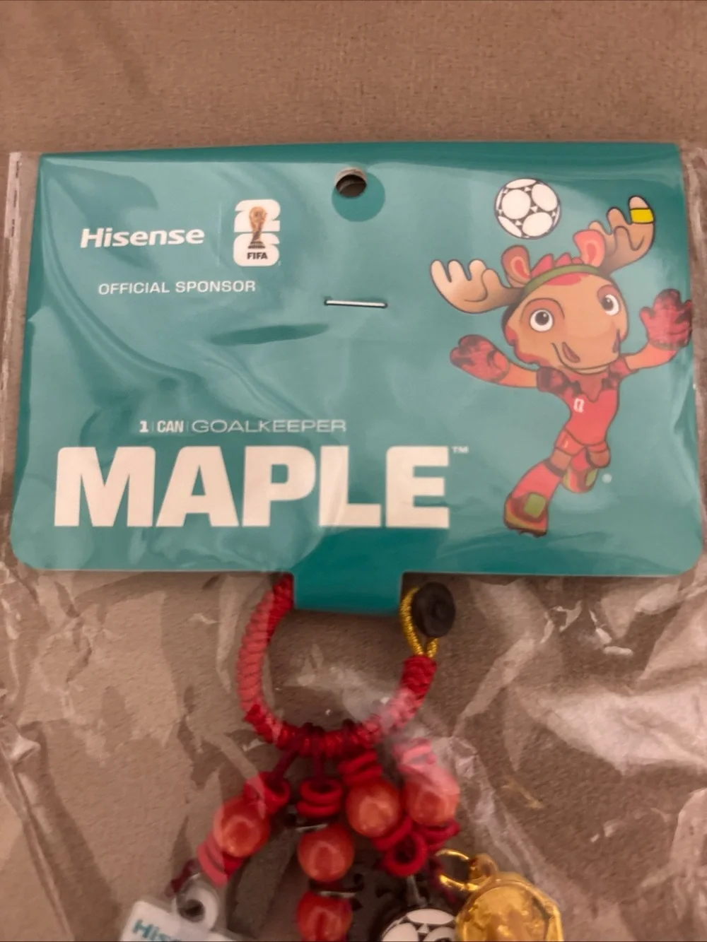 2026 World Cup Mascot Trophy Keychain Authentic-Red-Bag Pendant Soccer Fan Gift